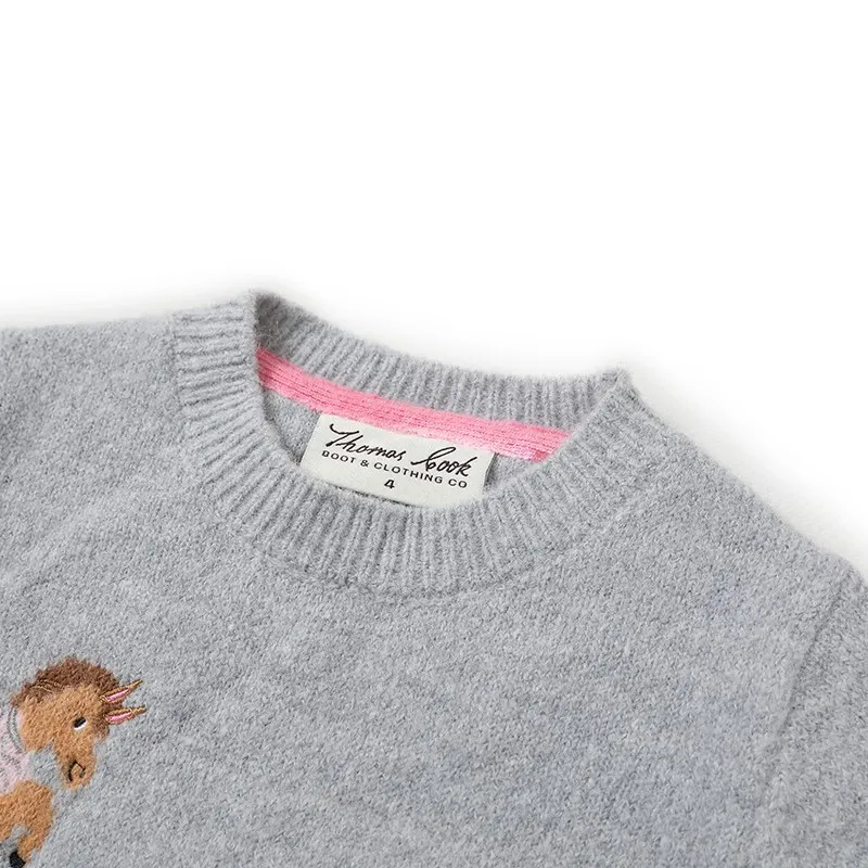 kids wool blend crew neck sweater-2